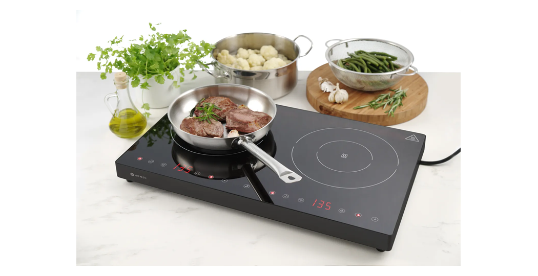 Dobbel induksjonsplate V230/3500W, 608x405x(h)54mm