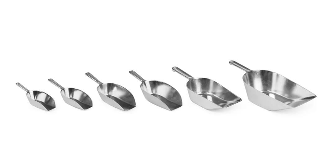 Isskje i aluminium fra 0,125 til 2 Liter