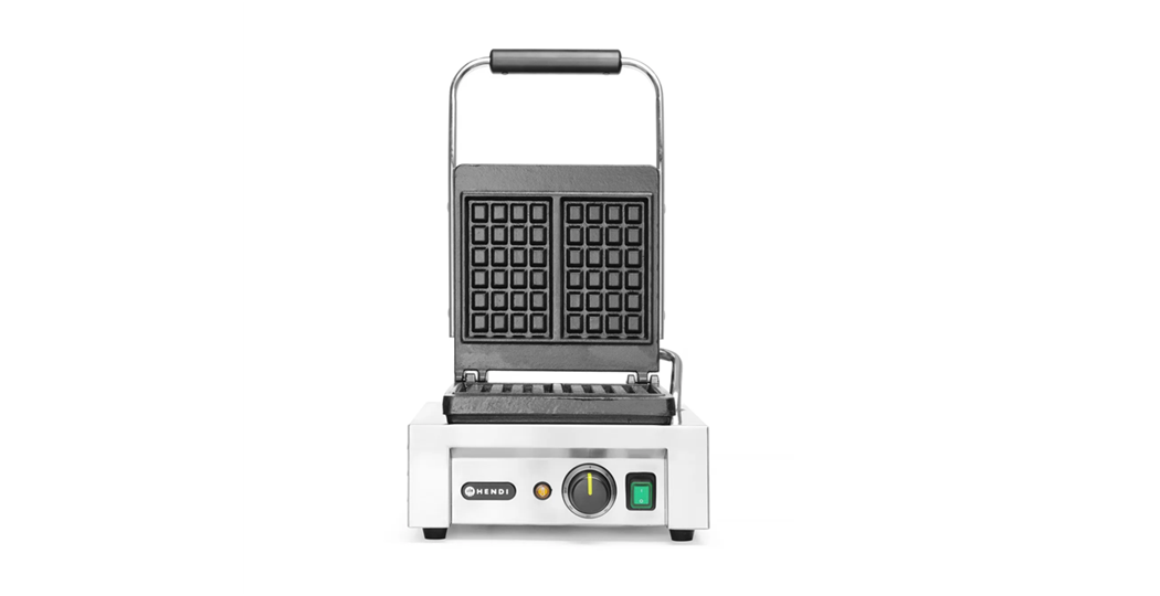 Vaffeljern for 2 x Belgiske Liège vafler med vaffelgaffel og temperaturkontroll