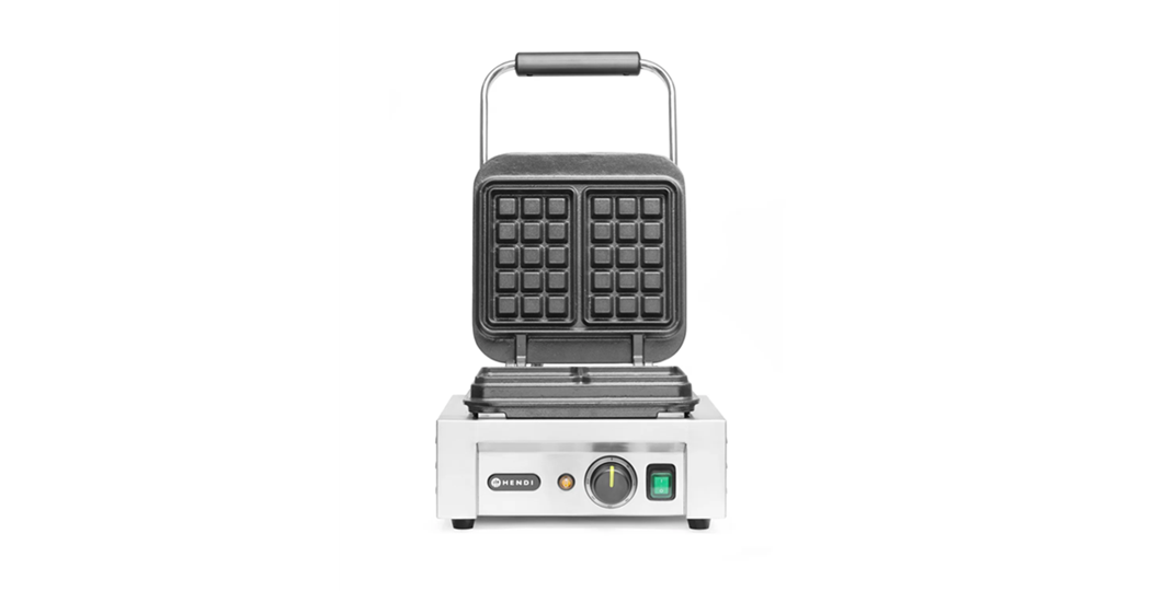 Vaffeljern for 2 x Belgiske Brussel vafler med vaffelgaffel og temperaturkontroll