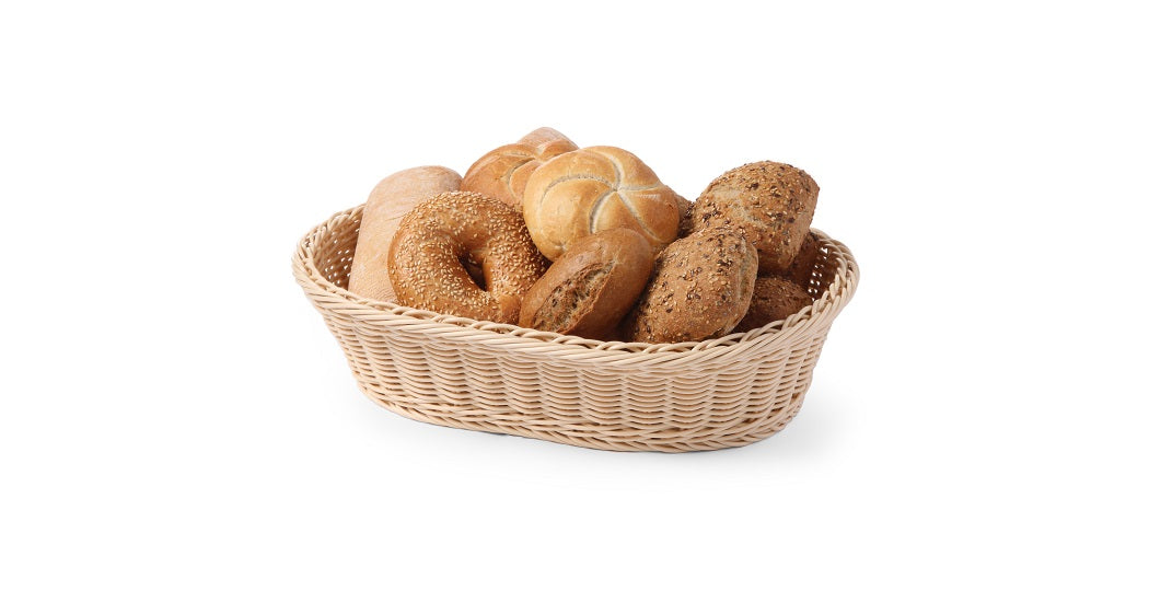 Elegant oval brødkurv i polypropylen med stål forsterking 380 x 270 x h90 mm