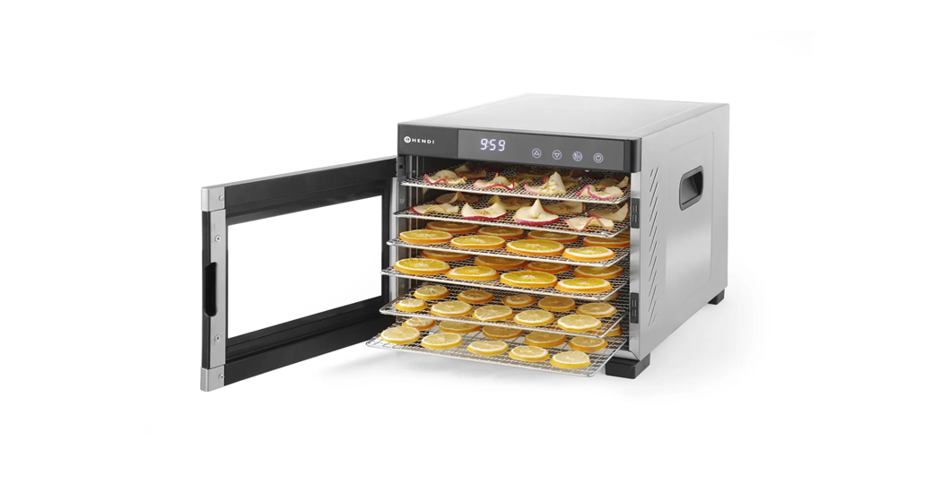 Dehydrator / mattørker i proffserien for 6 brett – tørking av frukt, bær og kjøtt