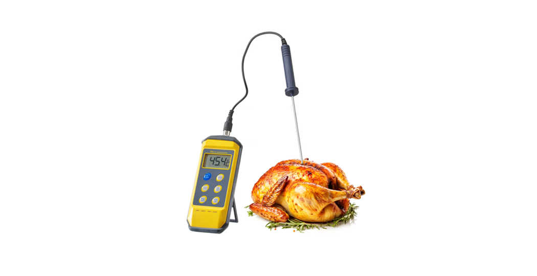 Digitalt termometer med holder og kjernetemperaturføler – robust og presist