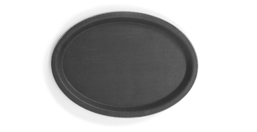 Robust ovalt serveringsbrett med sklisikker overflate for sikker bruk