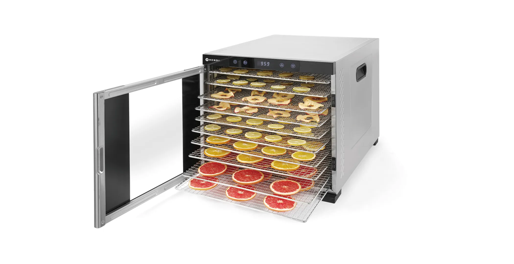 Dehydrator / mattørker i proffserien for 10 brett – tørking av frukt, bær og kjøtt