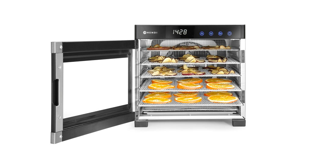 Dehydrator / mattørker i proffserien for 6 brett – tørking av frukt, bær og kjøtt