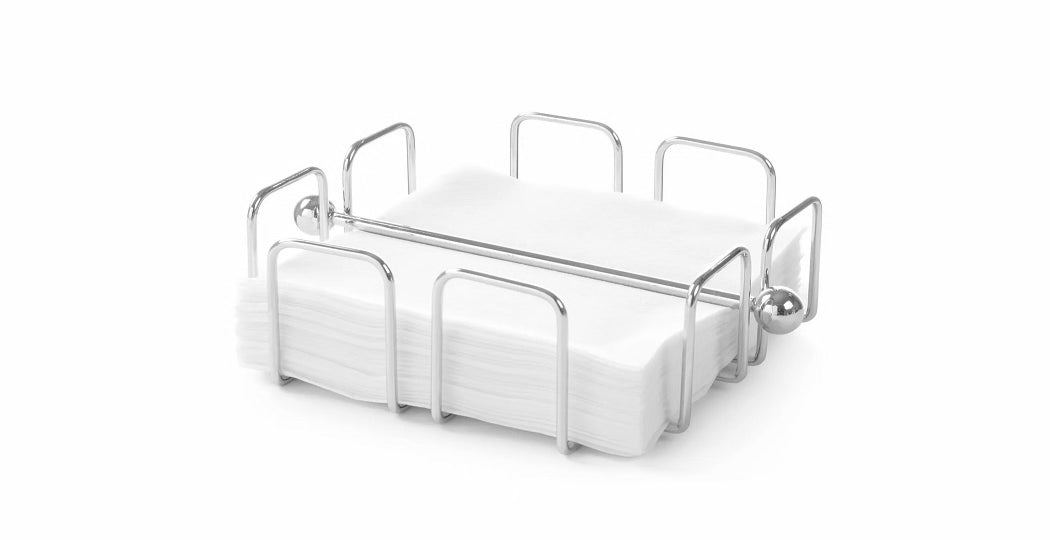 Elegant serviettholder i krom-belagt stål