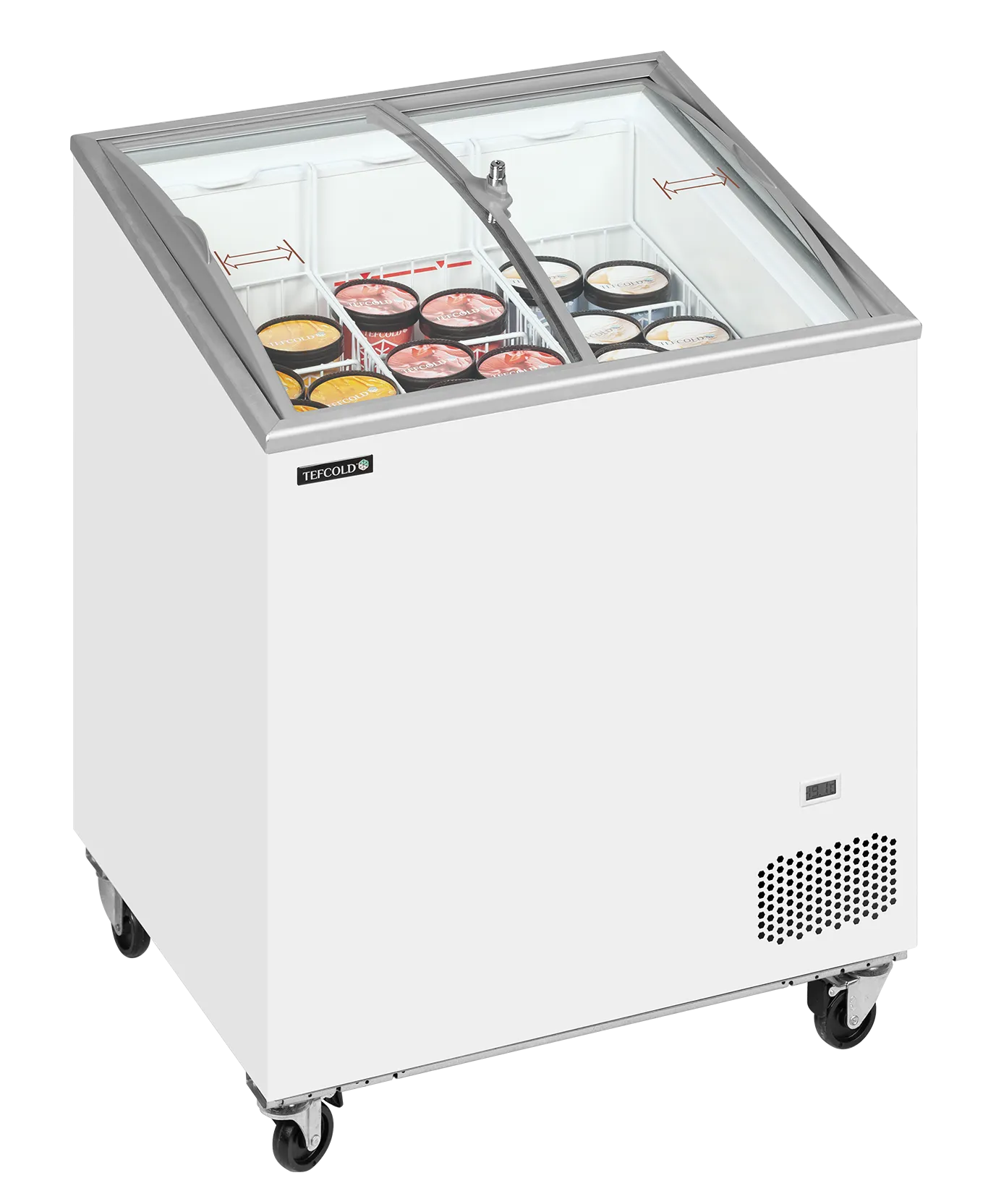 Iskremfryser Tefcold IC202SCEB – Displayfryseboks 157 liter med buede skyvelokk