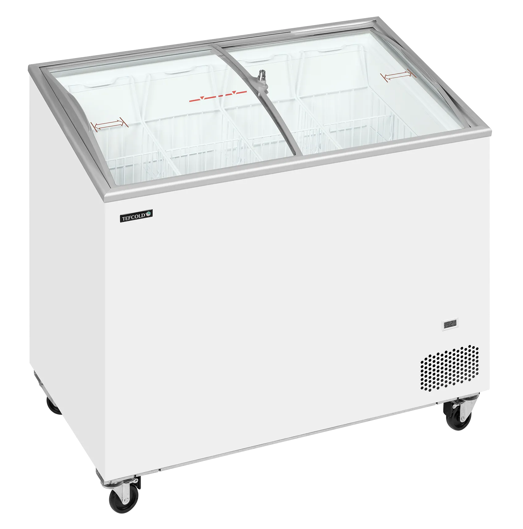 Iskremfryser Tefcold IC302SCEB – Displayfryseboks 230 liter med buede skyvelokk