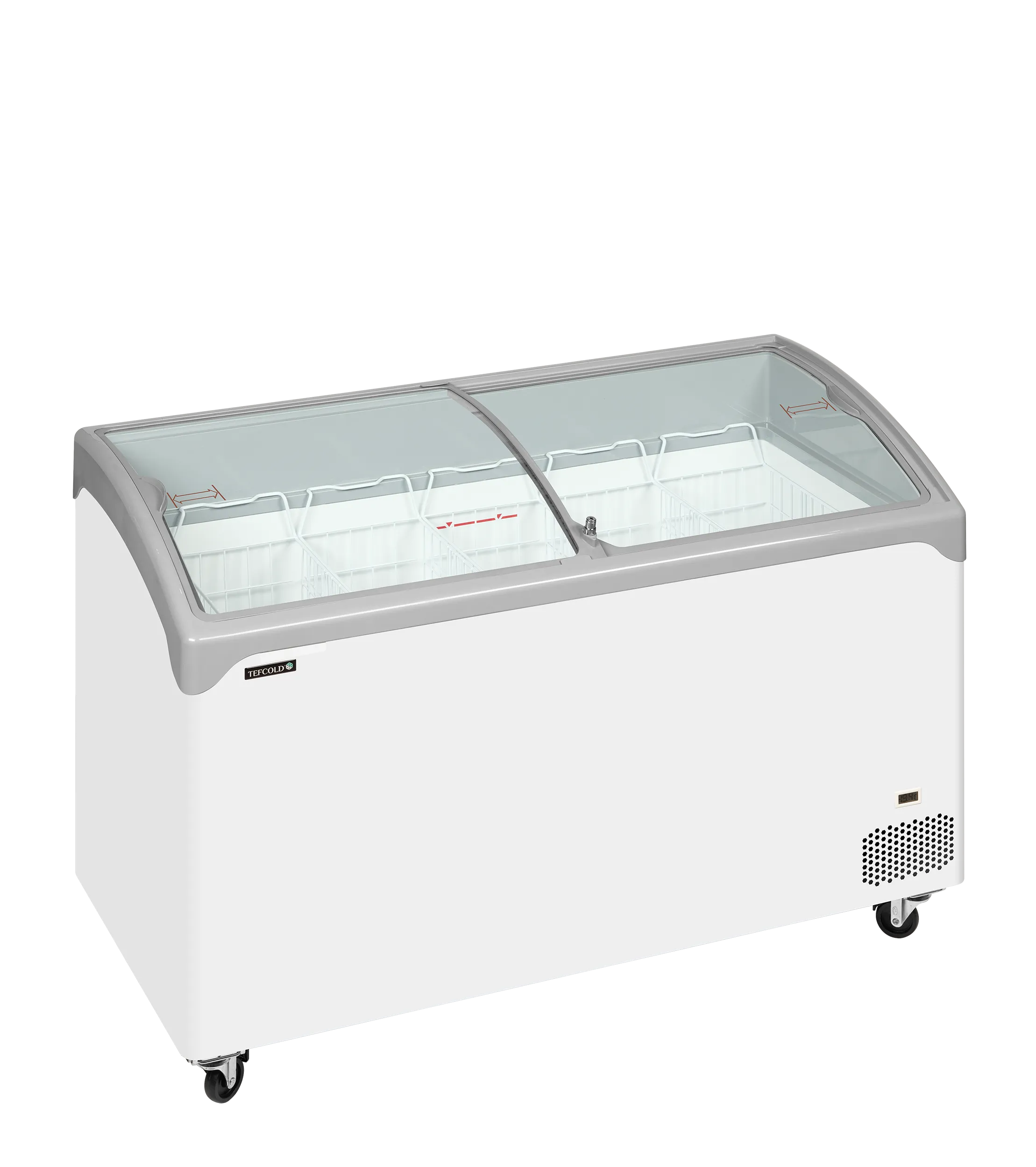 Iskremfryser Tefcold NIC402SCEB – Displayfryseboks 298 liter med buede skyveglass
