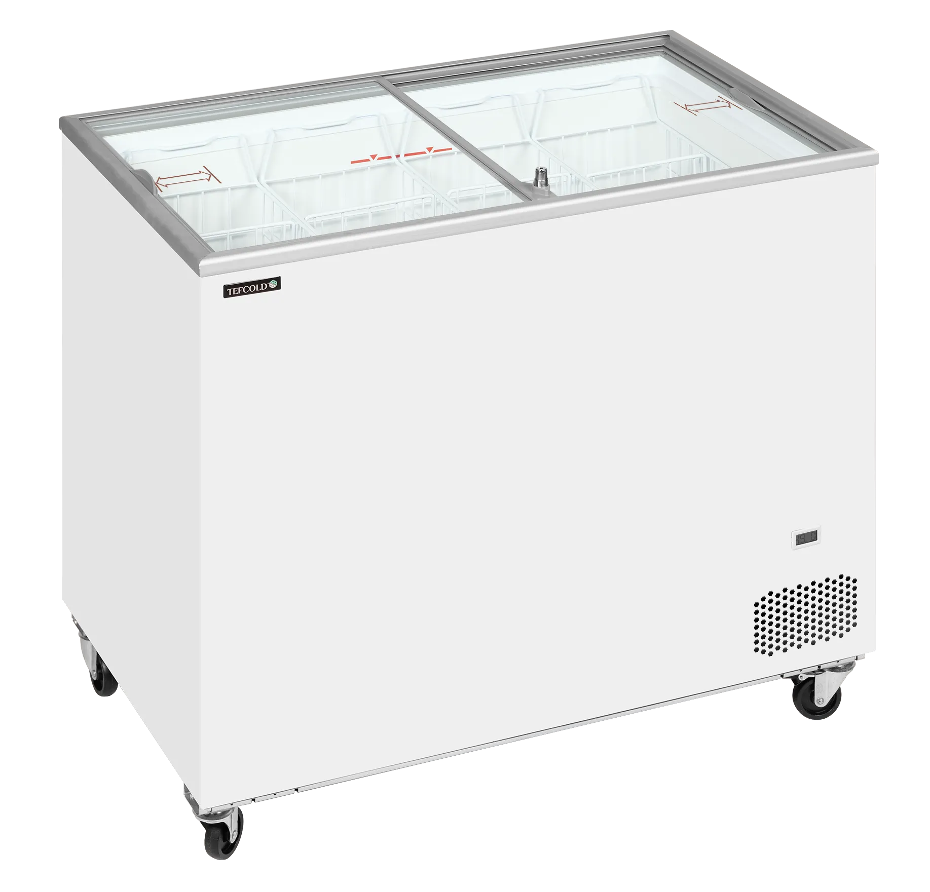 Iskremfryser Tefcold IC302SC – Displayfryseboks 255 liter med flate skyveglass