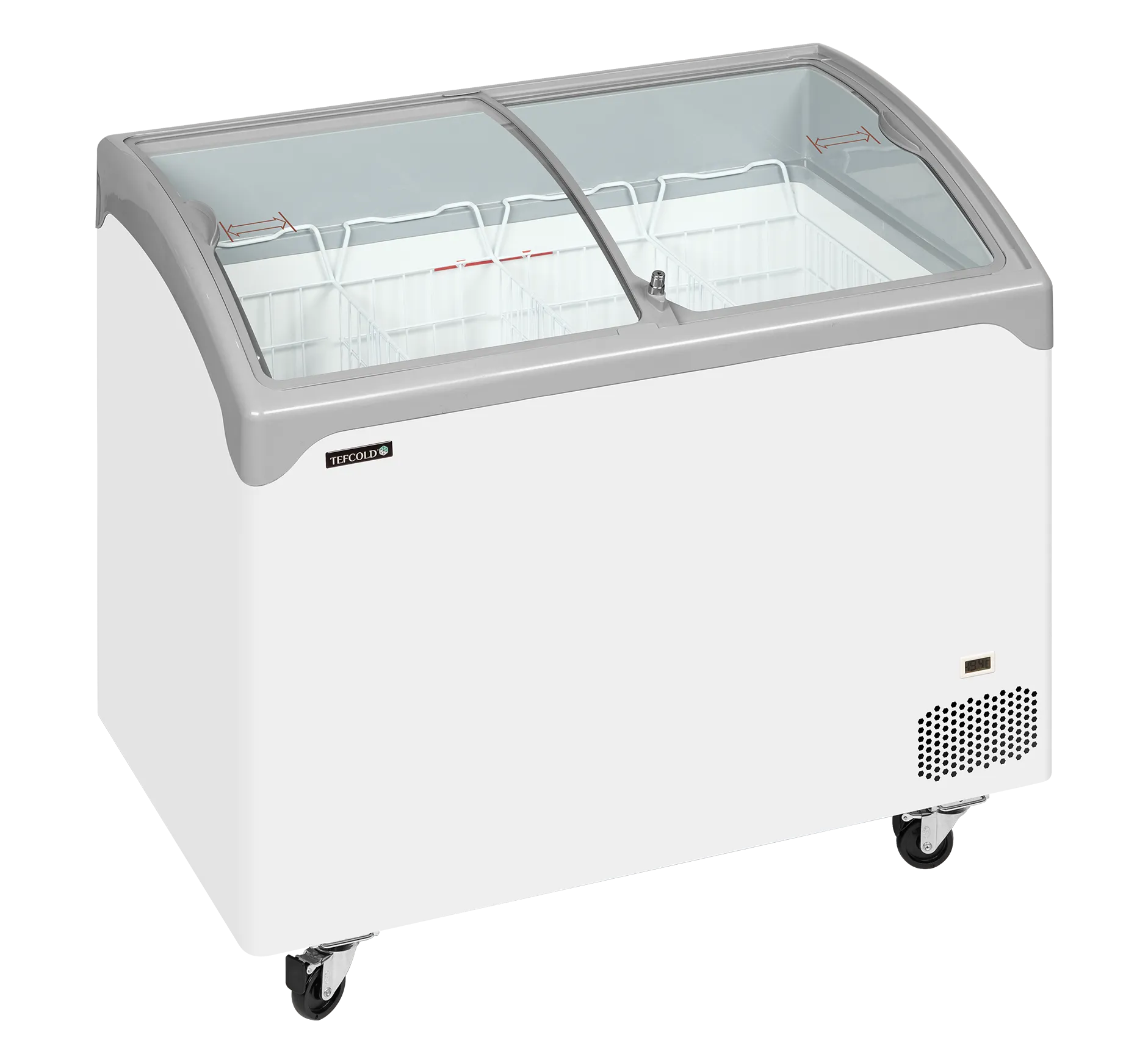 Iskremfryser Tefcold NIC302SCEB – Displayfryseboks 218 liter med buede skyveglass