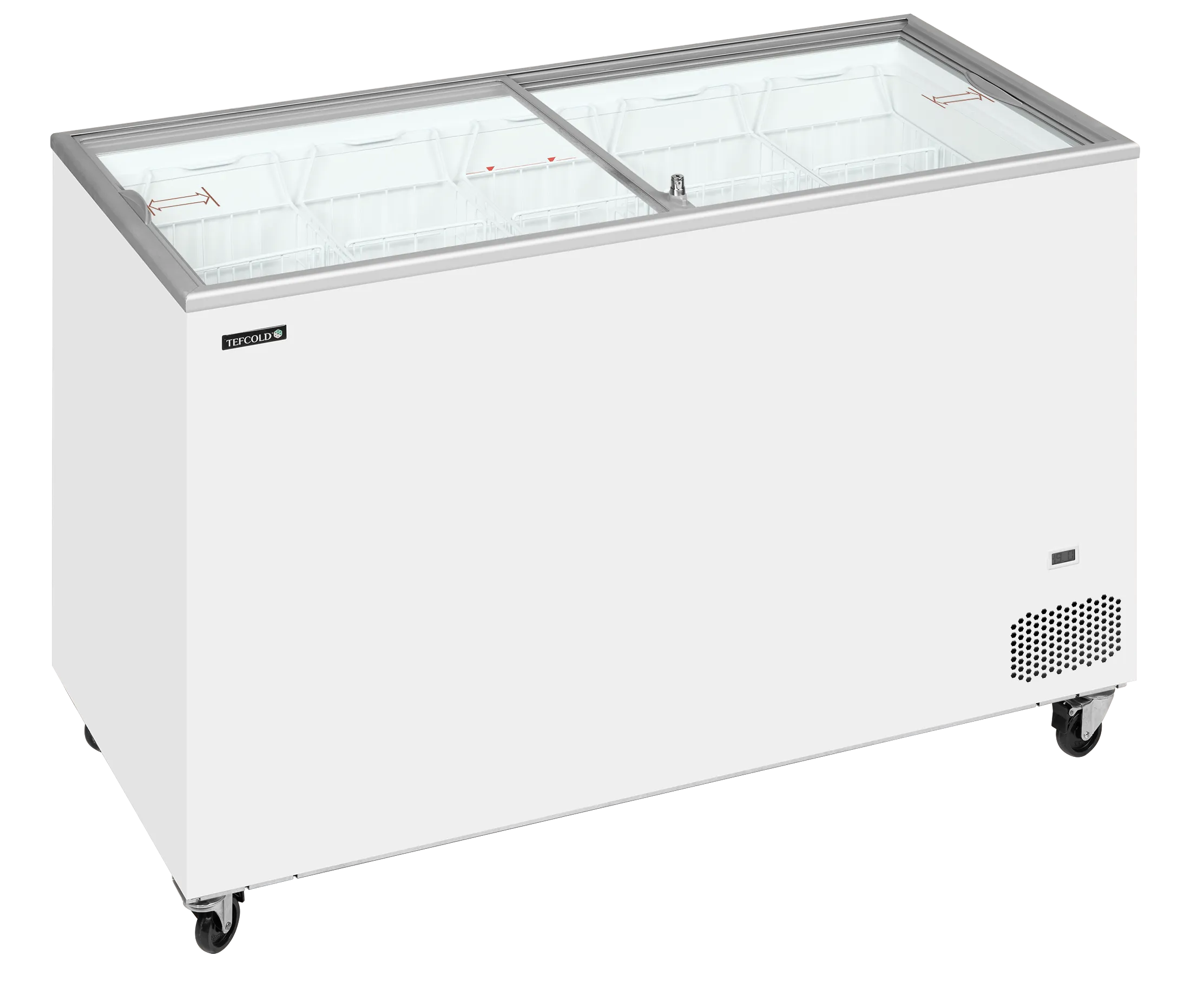 Iskremfryser Tefcold IC402SC – Displayfryseboks 350 liter med flate skyveglass