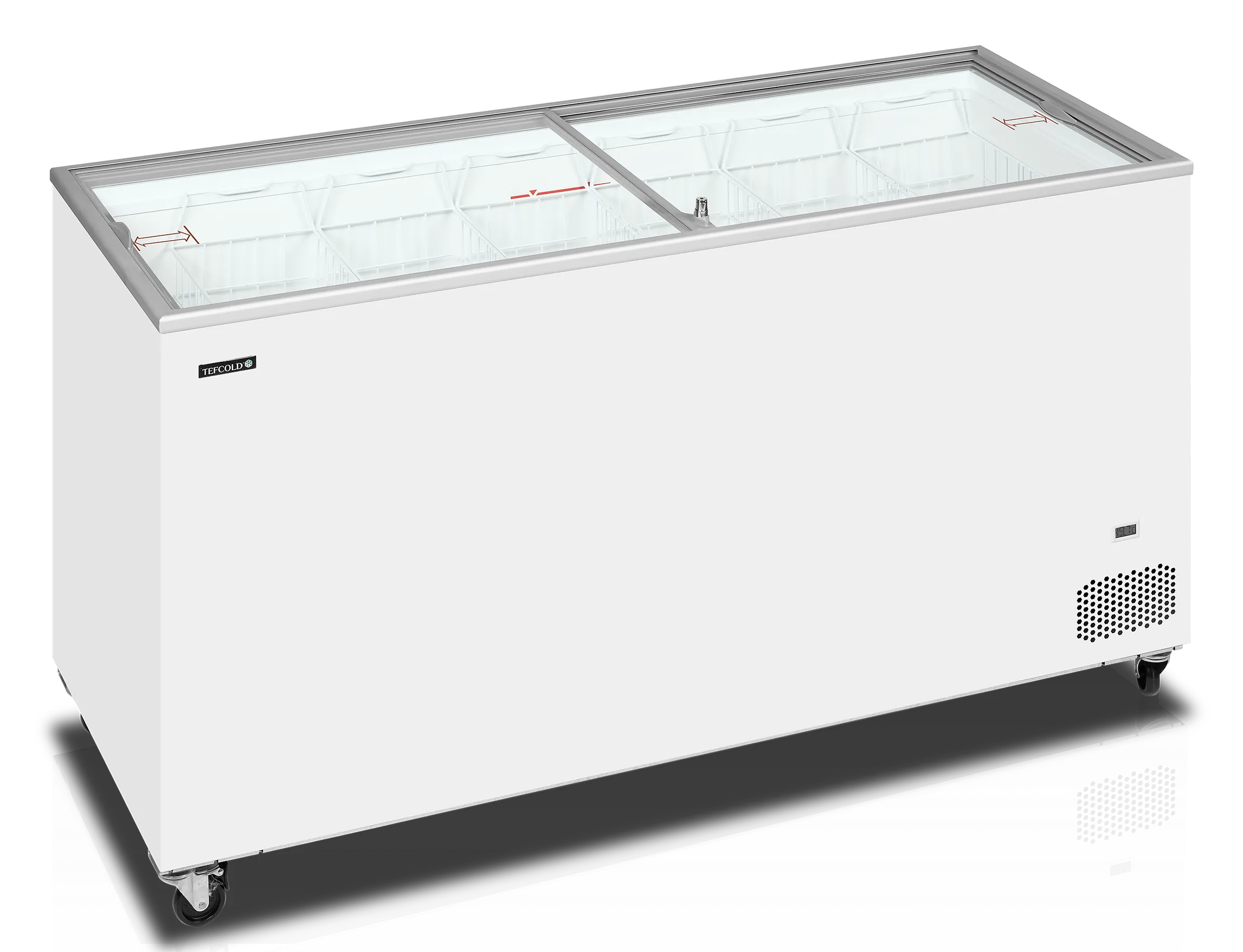 Iskremfryser Tefcold IC502SC – Displayfryseboks 430 liter med flate skyveglass