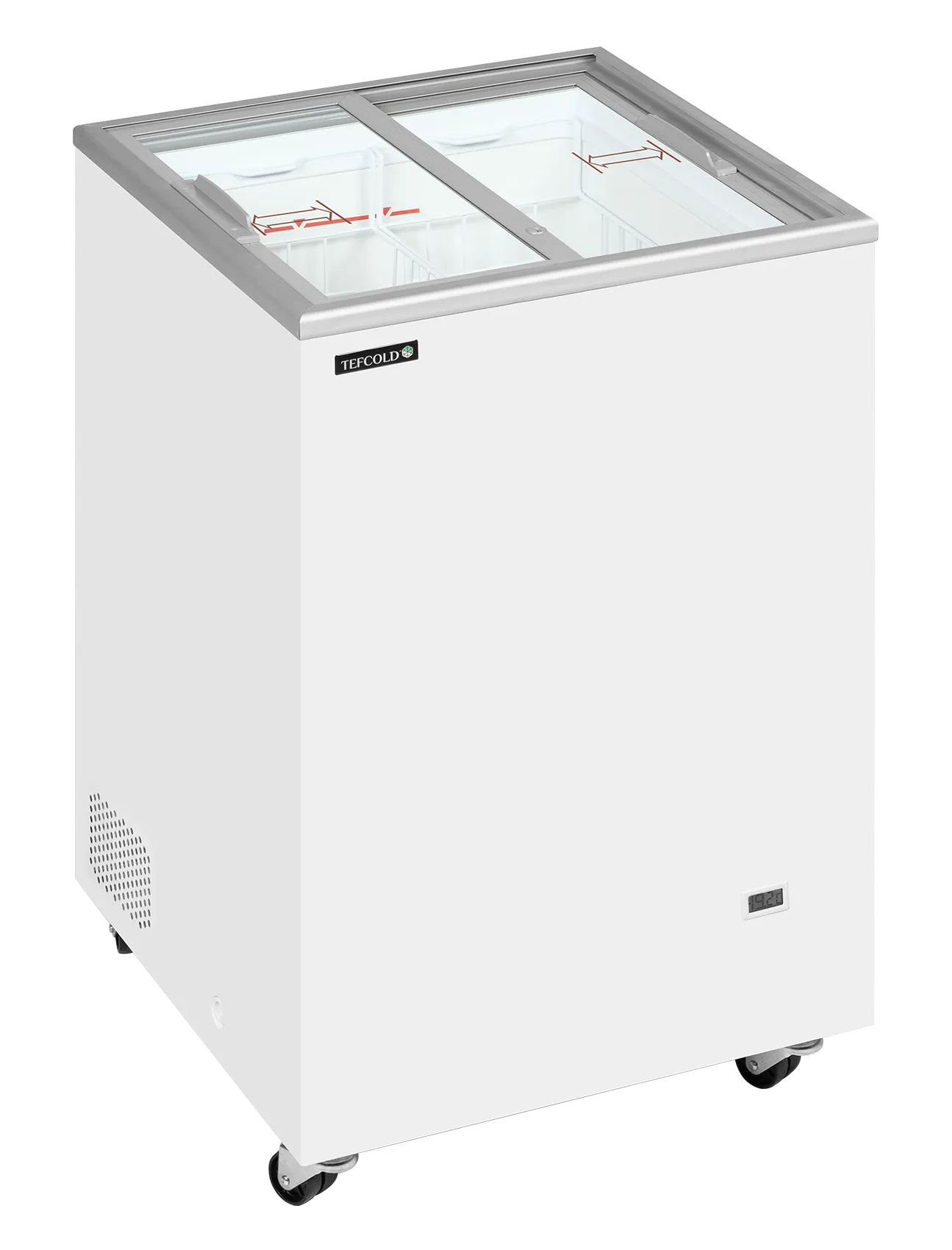 Iskremfryser Tefcold IC102SC – Kompakt displayfryseboks 91 liter med flate skyveglass