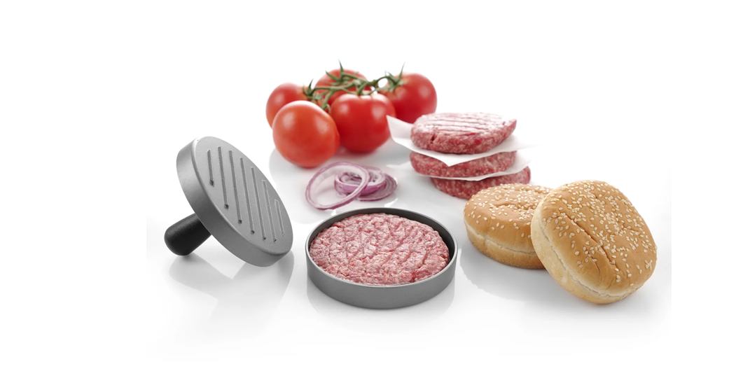 Hamburgerpresse i aluminium for ø115 mm burgere – Perfekte burgere hver gang
