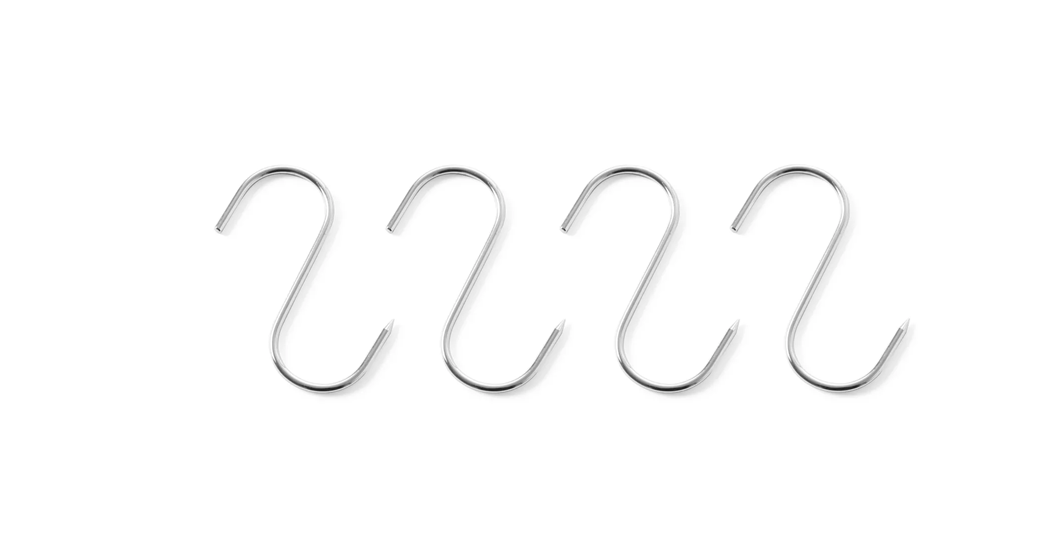 Slakterkroksett - Sett med 4 rustfri kroker