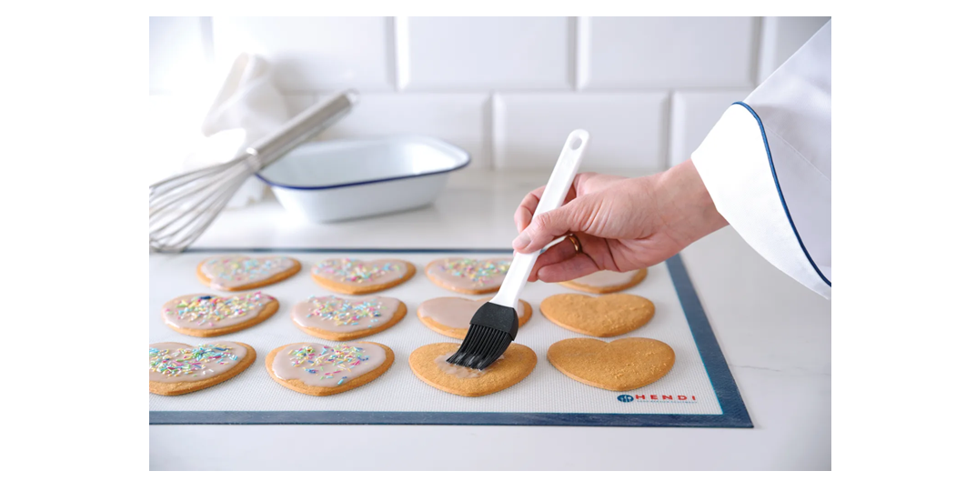 Bakepensel / matpensel for smør og fett - flat silikonpensel