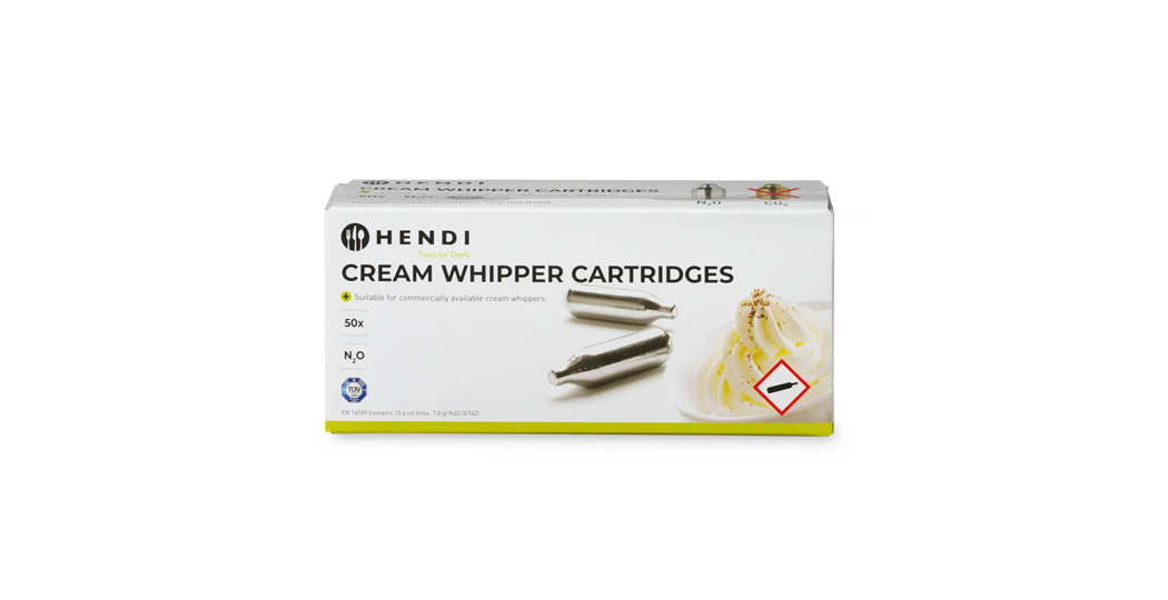 Gasspatroner N₂O for kremsifon / kremsprøyte som Kidde, Isi, Kaiser og mange flere