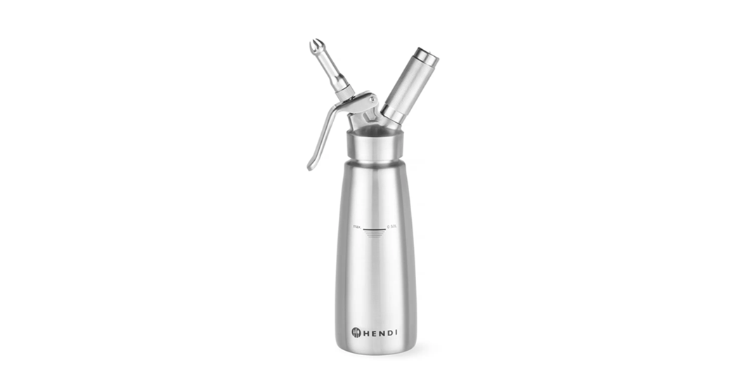 Kremsifon / kremsprøyte Proffserien som inkluderer 3 dyser i rustfritt stål og en rengjøringsbørste