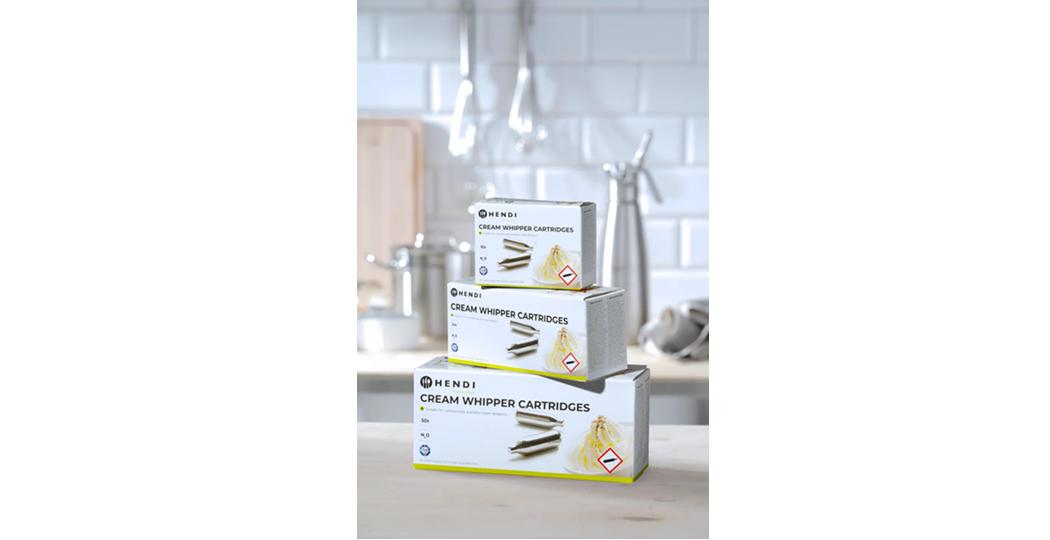 Gasspatroner N₂O for kremsifon / kremsprøyte som Kidde, Isi, Kaiser og mange flere