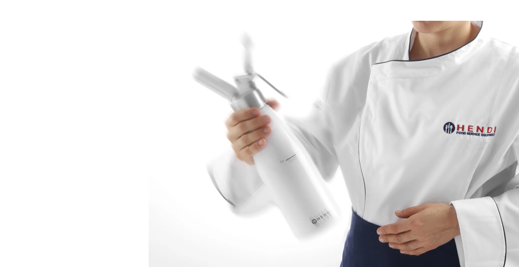 Kremsifon / kremsprøyte Kjøkken serien i hvit matt aluminium