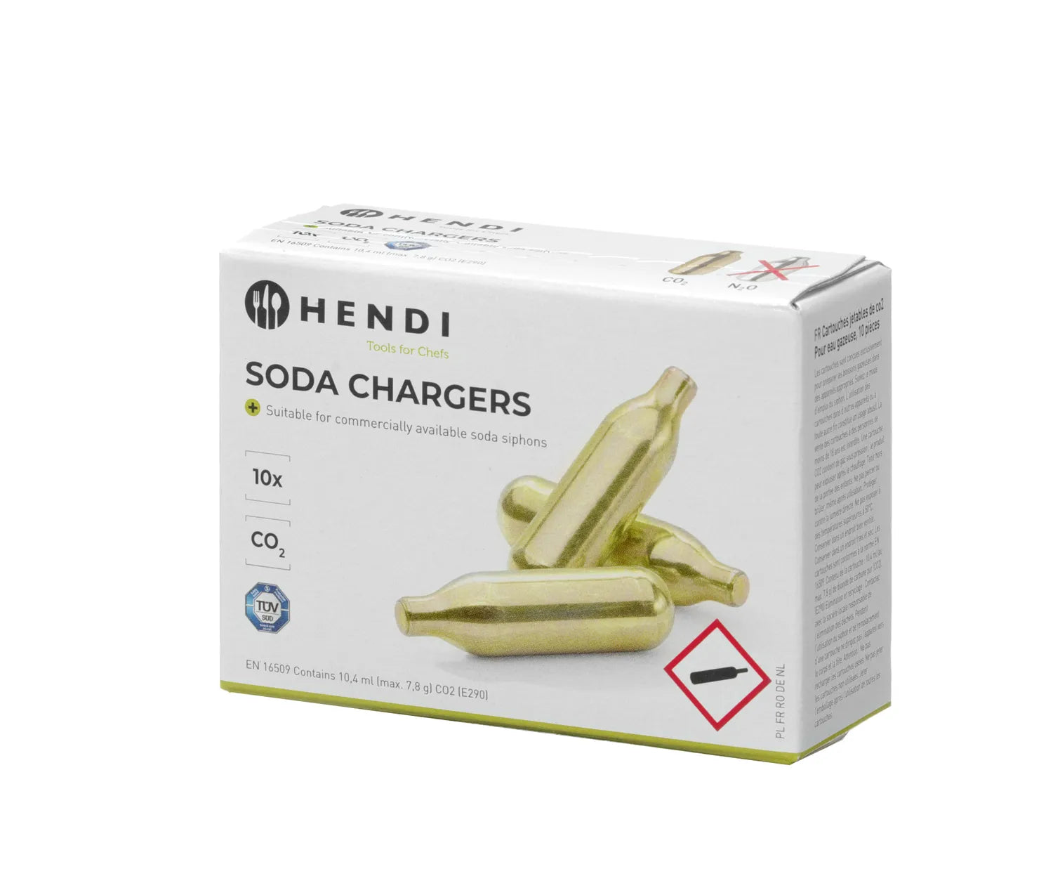 Gasspatroner CO₂ for Soda siphon i aluminium med 10 stk i pakken