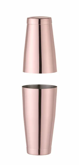 Tin-on-tin Boston shaker 0,8 liter – Sett med to kopper i rustfritt stål med kobber finish