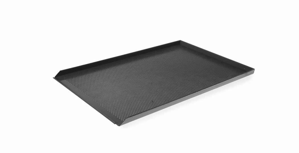 Bakebrett perforert og teflonbelagt i aluminium 600×400×H20 mm