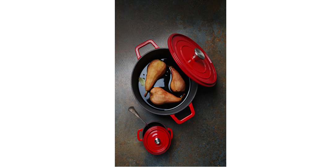 Støpejernsgryte emaljert fra 0,27 til 6,88 Liter gryten er energieffektiv og kan brukes på induksjon