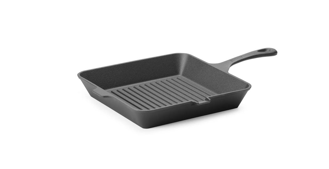 Støpejernspanne / Grillpanne med non stick belegg 250 x 250 mm
