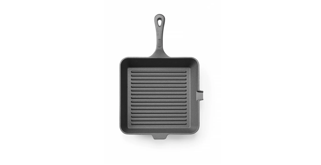 Støpejernspanne / Grillpanne med non stick belegg 250 x 250 mm