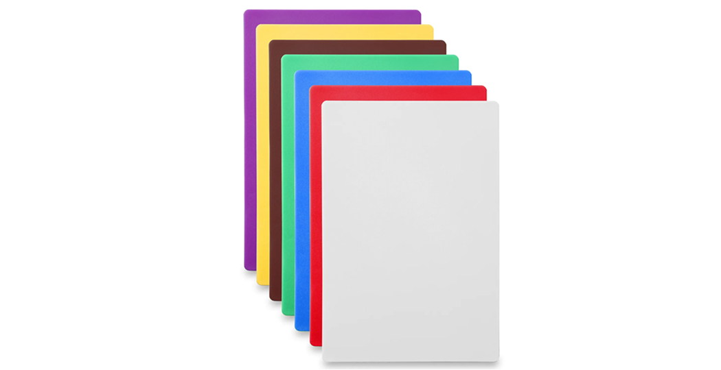 Hygienevennlig skjærebrett med mål 450x300 mm, tilgjengelig i flere farger