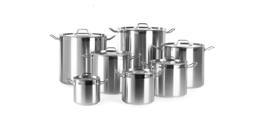 Kjele / Gryte proff serien med lokk laget av rustfritt stål fra 3 til 95 Liter