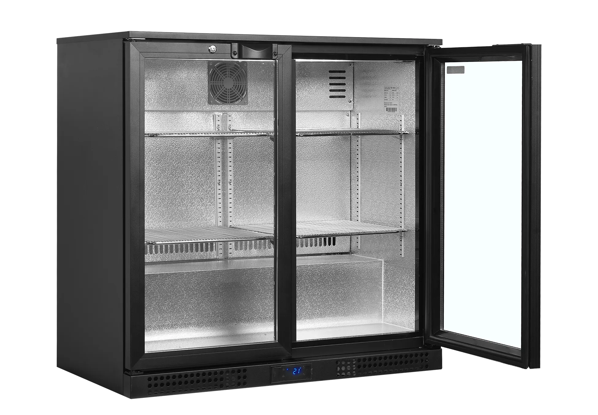 Backbar kjøleskap Tefcold BA21H – Barkjøleskap med to glassdører og innvendig LED lys