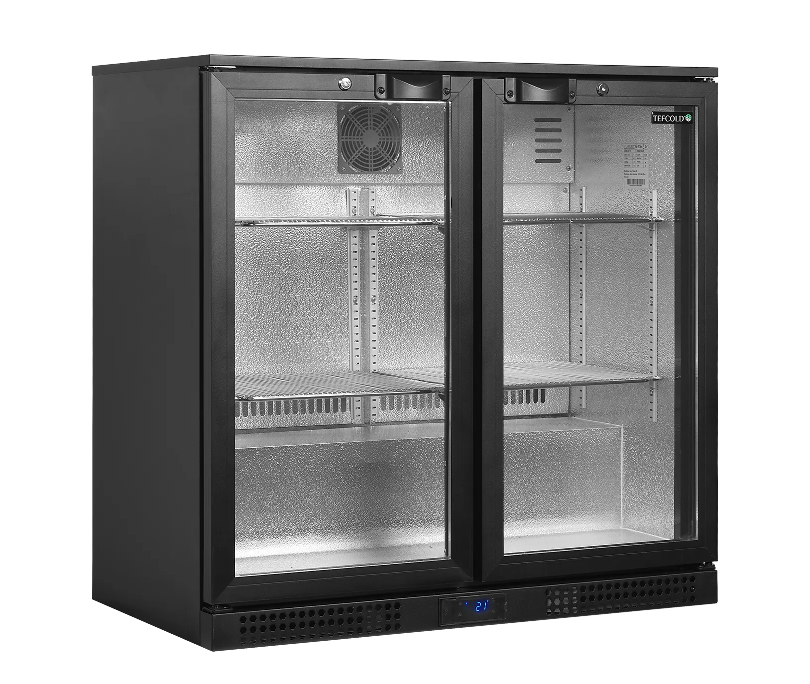 Backbar kjøleskap Tefcold BA21H – Barkjøleskap med to glassdører og innvendig LED lys