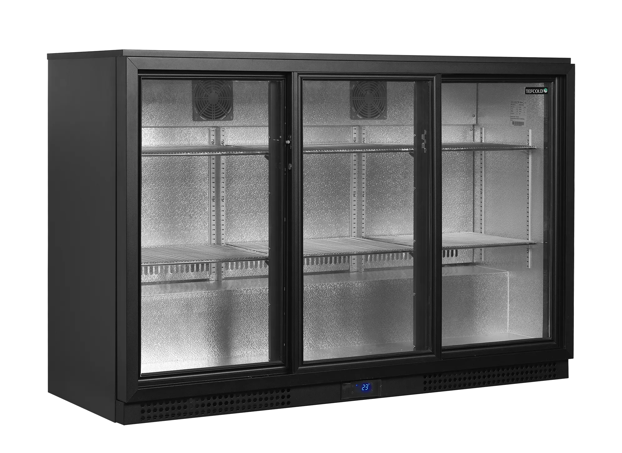 Backbar kjøleskap Tefcold BA31S-3 – Profesjonell barkjøler med selvstengende skyvedører, ventilert kjøling og energiklasse B