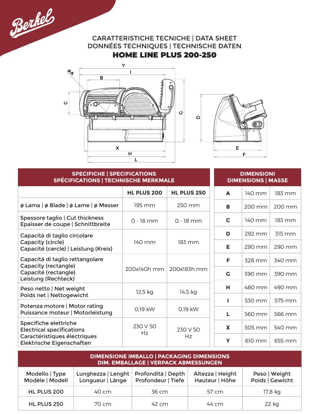 Berkel elektrisk oppskjærsmaskin Home Line 200 Pluss svart