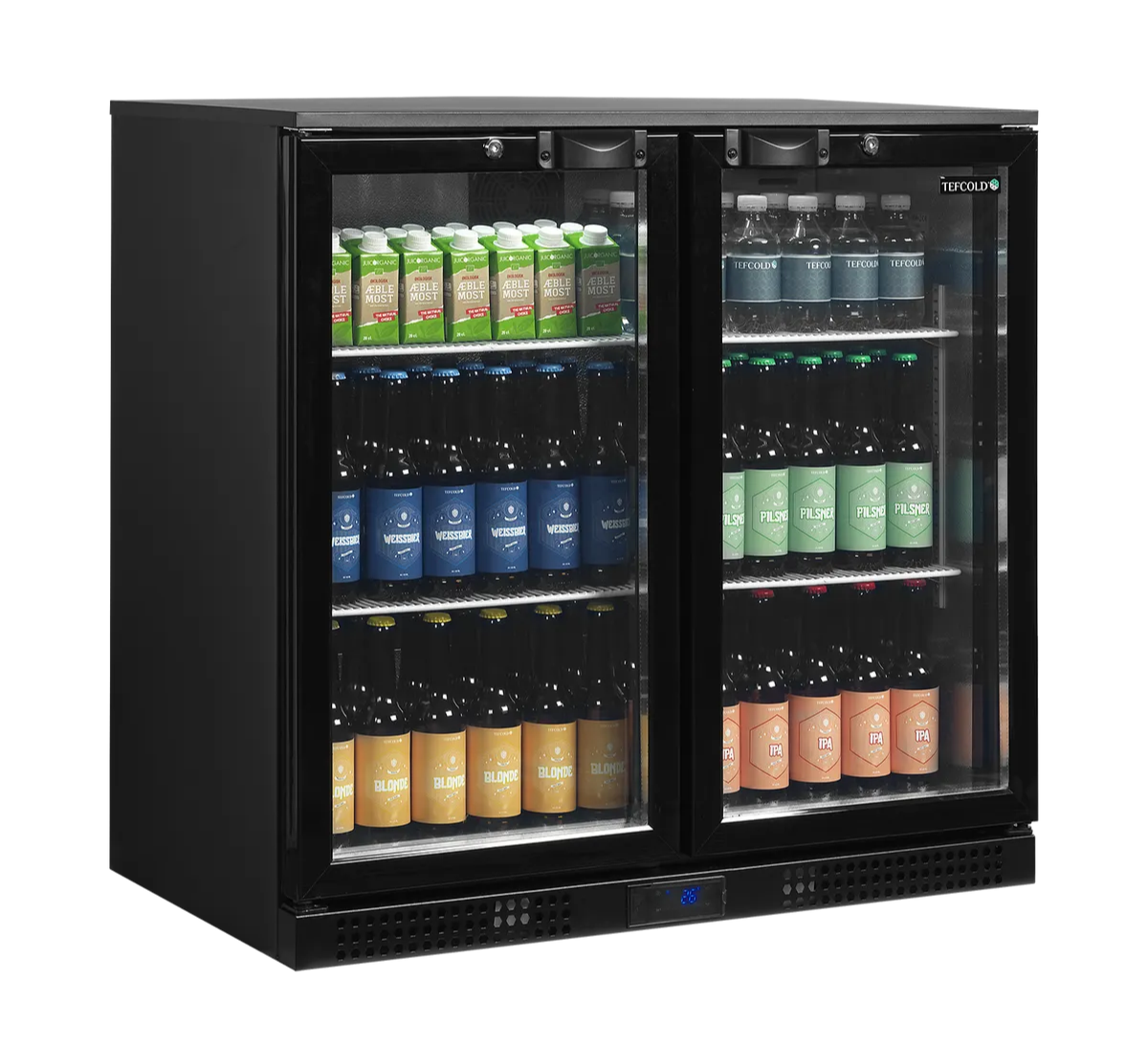 Tefcold Backbar Kjøleskap DB201H med glassdør og LED lys