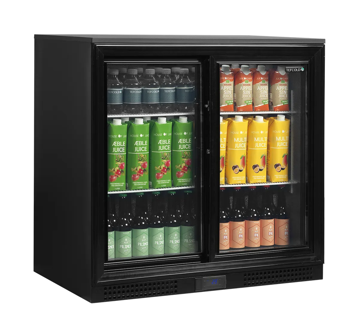 Tefcold Backbar Kjøleskap DB201S med skyvedører og LED lys