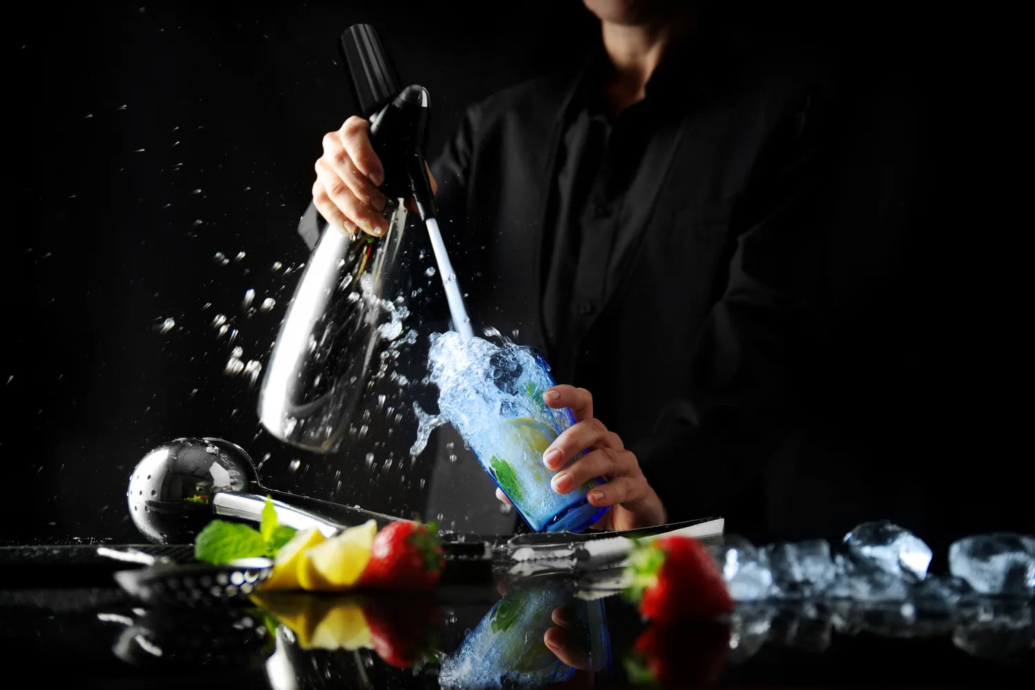 Soda sifon 1 Liter i rustfritt stål ø100 x (h)320 mm