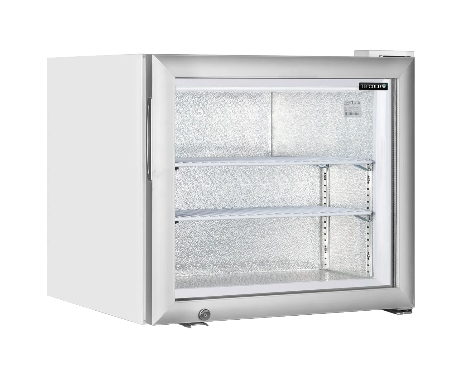 Tefcold Displayfryser UF50G med glassdør og LED lys - Perfekt for iskrem lagring