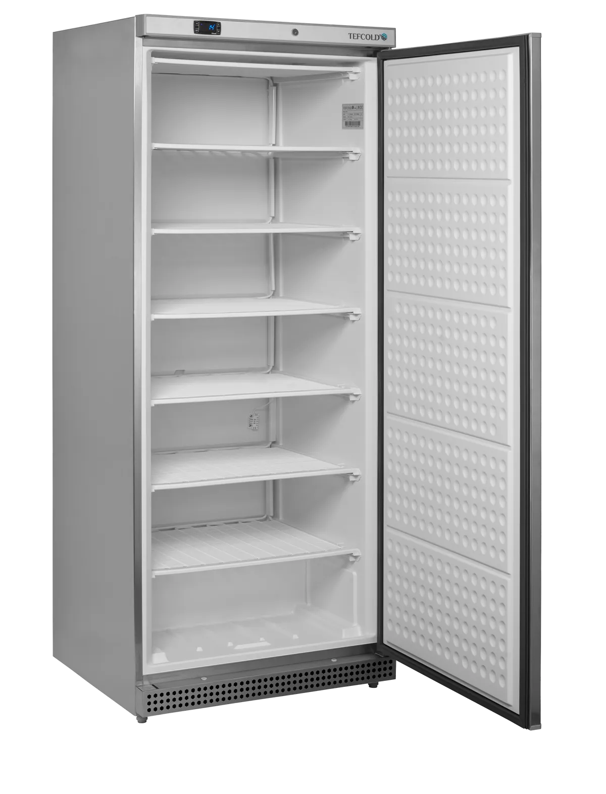 Tefcold Fryseskap UF600S rustfri farge og hvitt interiør
