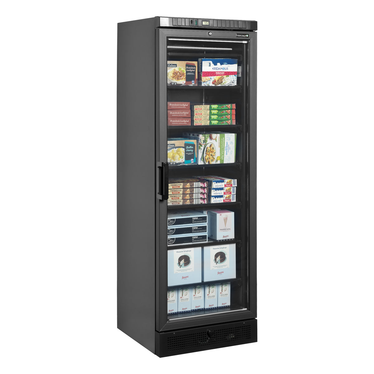 Tefcold UFSC371G Black – produktbilde med innhold
