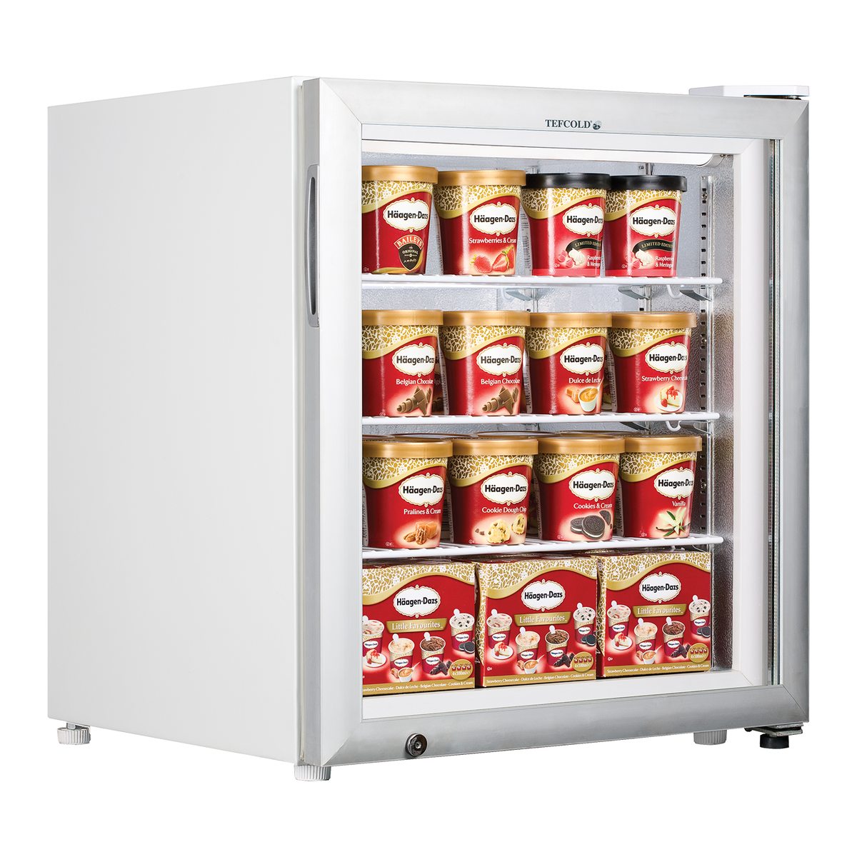 Tefcold UF100G – produktbilde med innhold