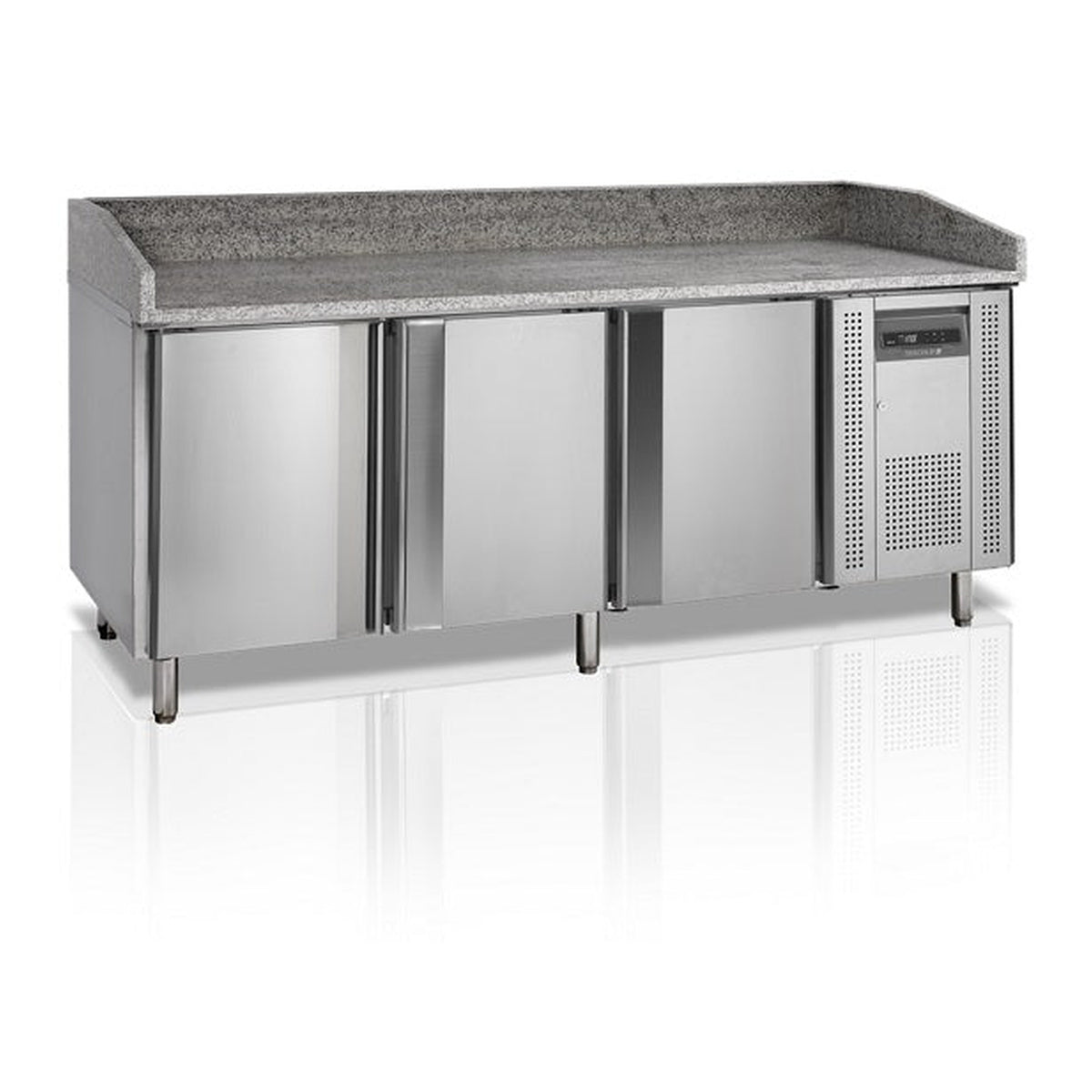 Pizzabord Tefcold PT1300 – ventilert kjøling, granittopp, rustfritt stål