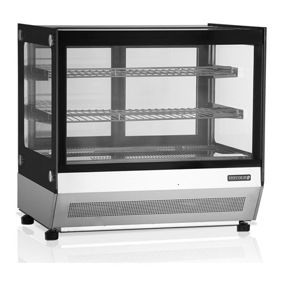 Kjøledisk Tefcold LCT750F/BLACK – ventilert kjøling, LED-belysning, skyvedører i glass