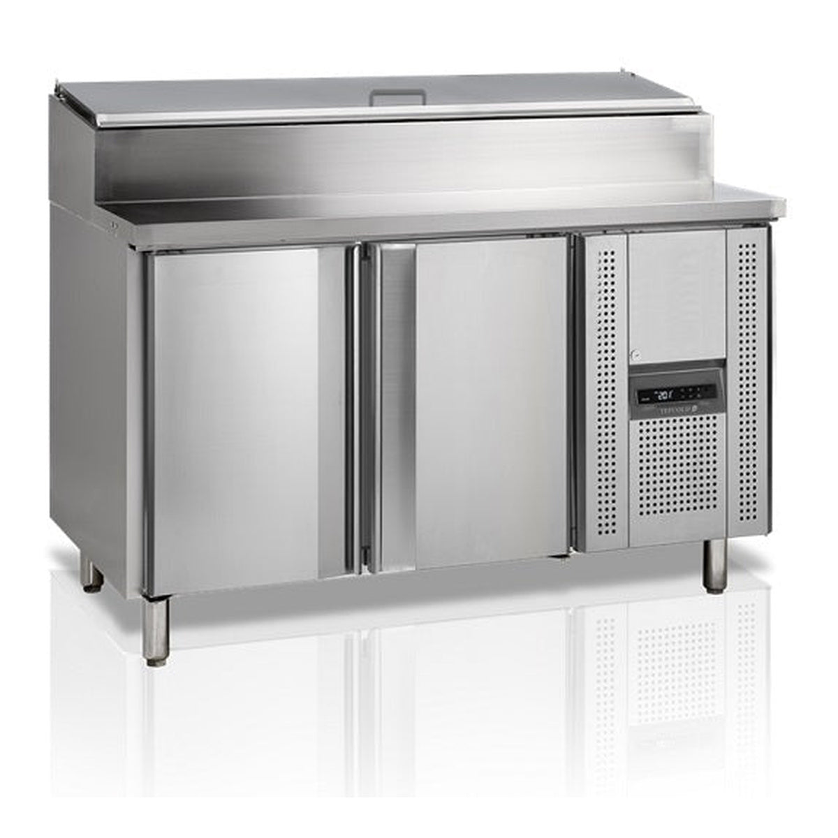 Sandwichbenk GN1/1 Tefcold SS7200 – ventilert kjøling, rustfritt stål, automatisk avriming