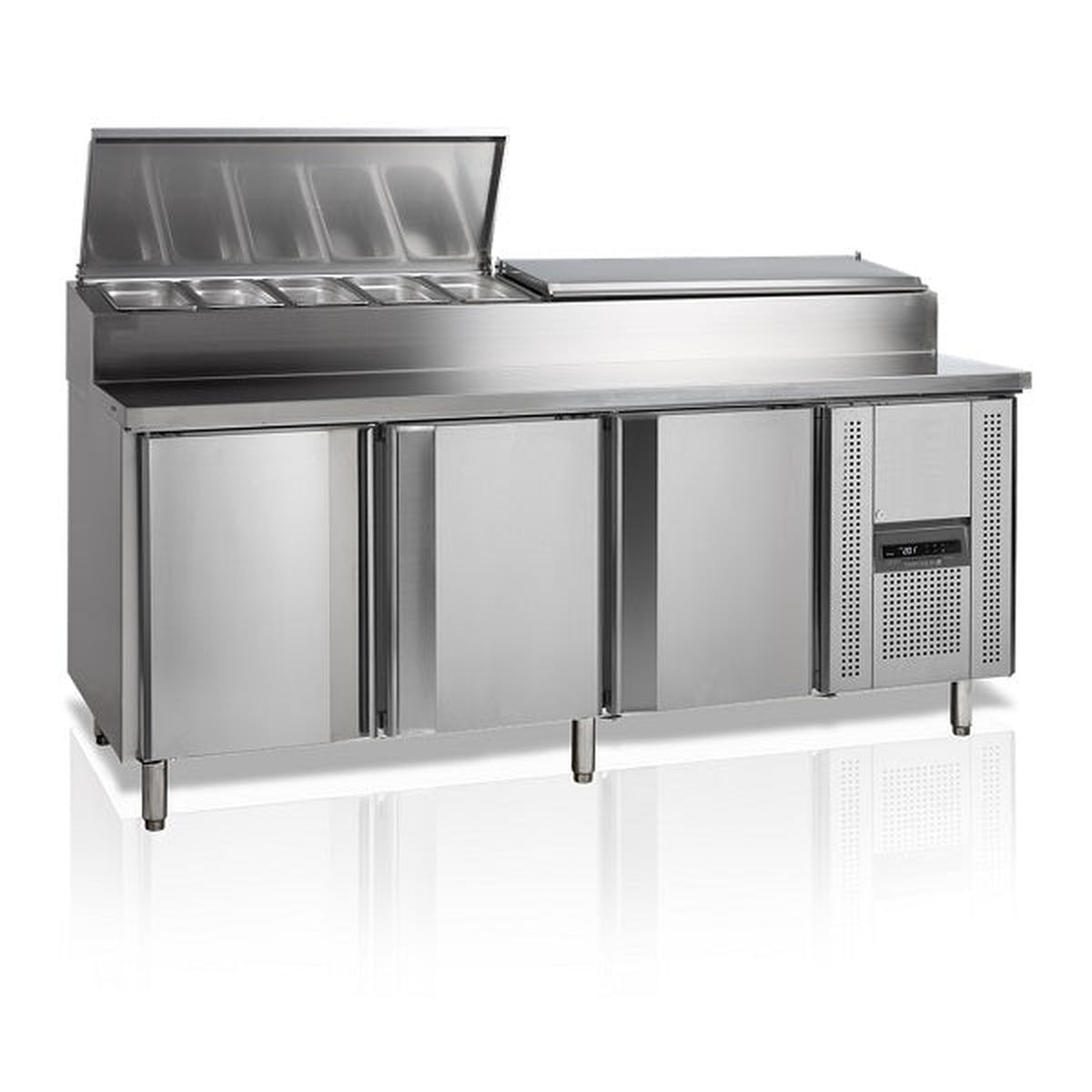 Sandwichbenk Tefcold SS8300 – ventilert kjøling, rustfritt stål, automatisk avriming