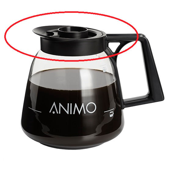 Glasskanne for kaffetrakter merket Animo - mengde 1,8 liter. med fylle / hellelokk